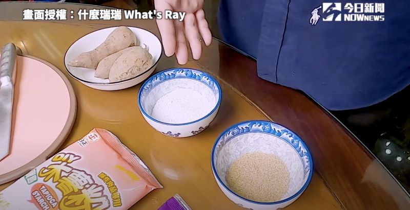 ▲事前只需要準備「木薯粉、地瓜、砂糖」即可。(圖/什麼瑞瑞