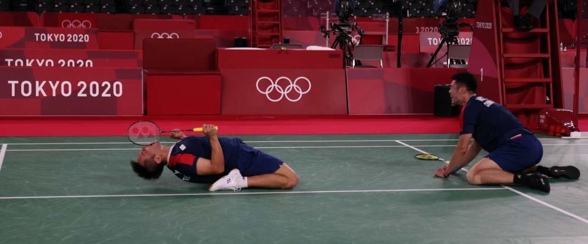 ▲東京奧運台灣羽球代表隊「黃金男雙」王齊麟、李洋闖進四強。（圖／體育署提供）