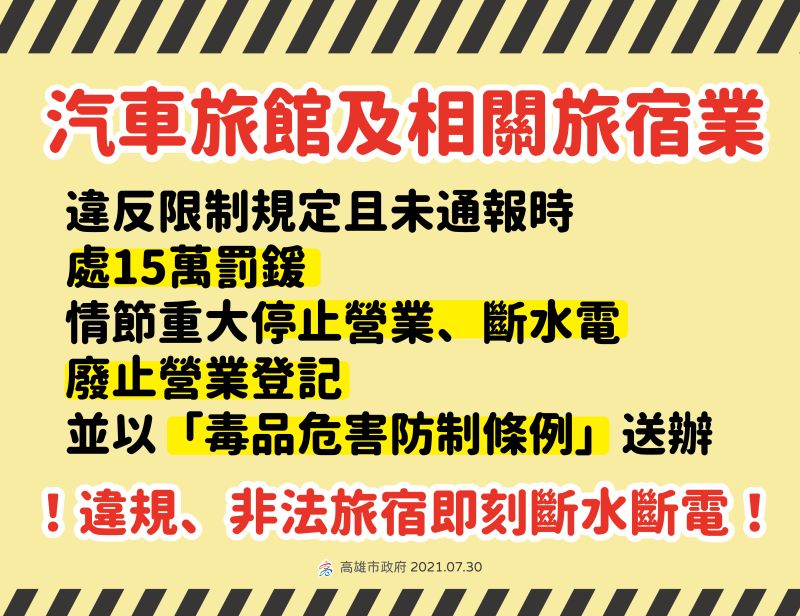 ▲陳其邁指出,旅宿業者沒有通報將處15萬罰緩,情節重大者停止營業、斷水電、廢止營業登記,並以「毒品危害防制條例」送辦。(高市府提供)