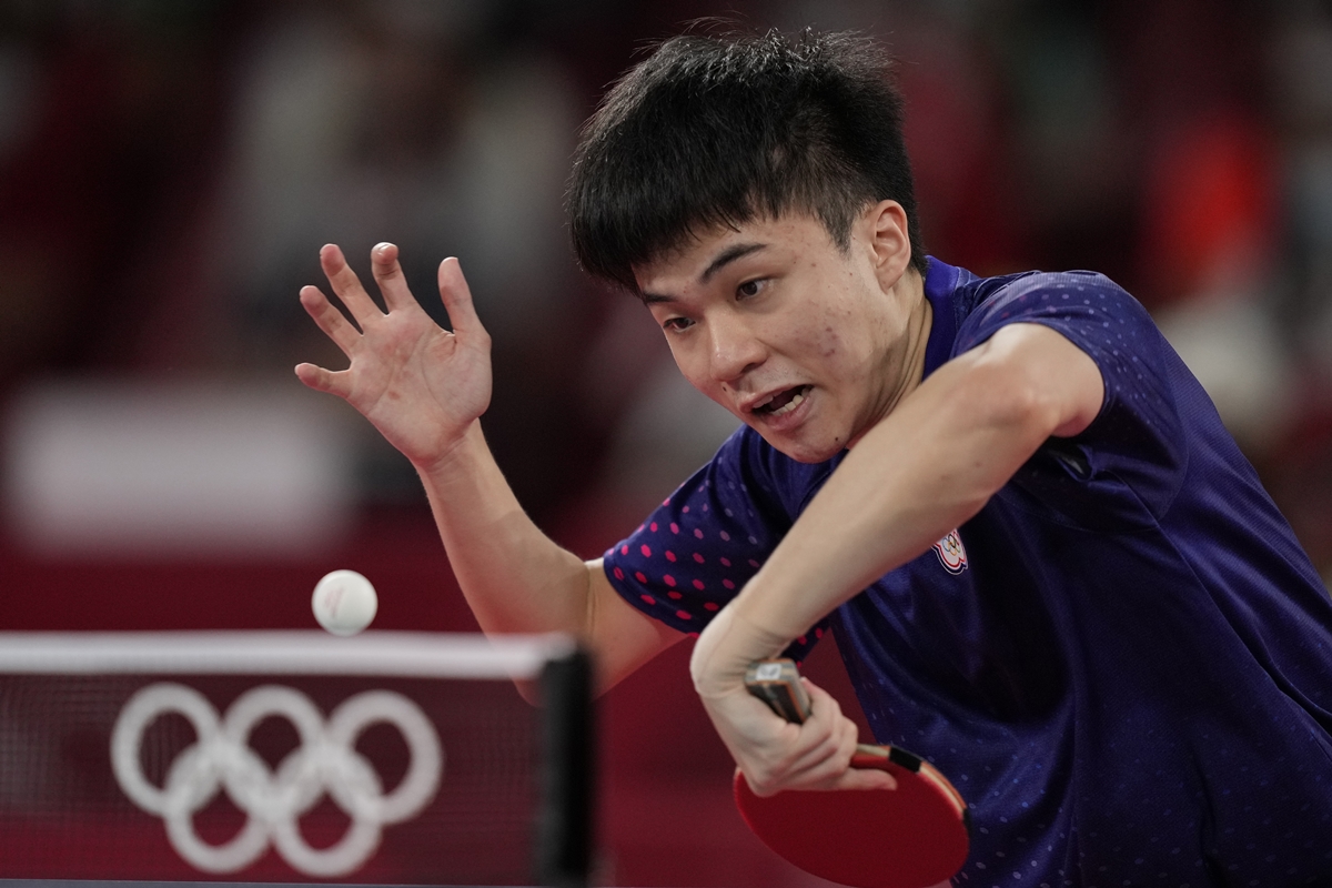 ▲台灣桌球好手林昀儒招牌絕技就是「反手擰」。（圖／美聯社）