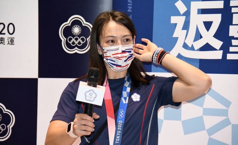 ▲郭婞淳回台受到熱烈歡迎。(圖/林調遜攝)
