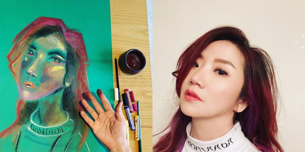 ▲陶晶瑩在IG秀出唯妙唯肖的自畫像，引起粉絲關注，甚至有人想開價購買。（圖／陶晶瑩IG）