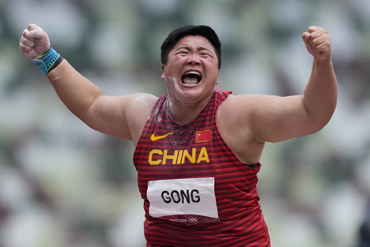 ▲大陸選手鞏立姣在東京奧運女子鉛球奪金。（圖／美聯社／達志影像）