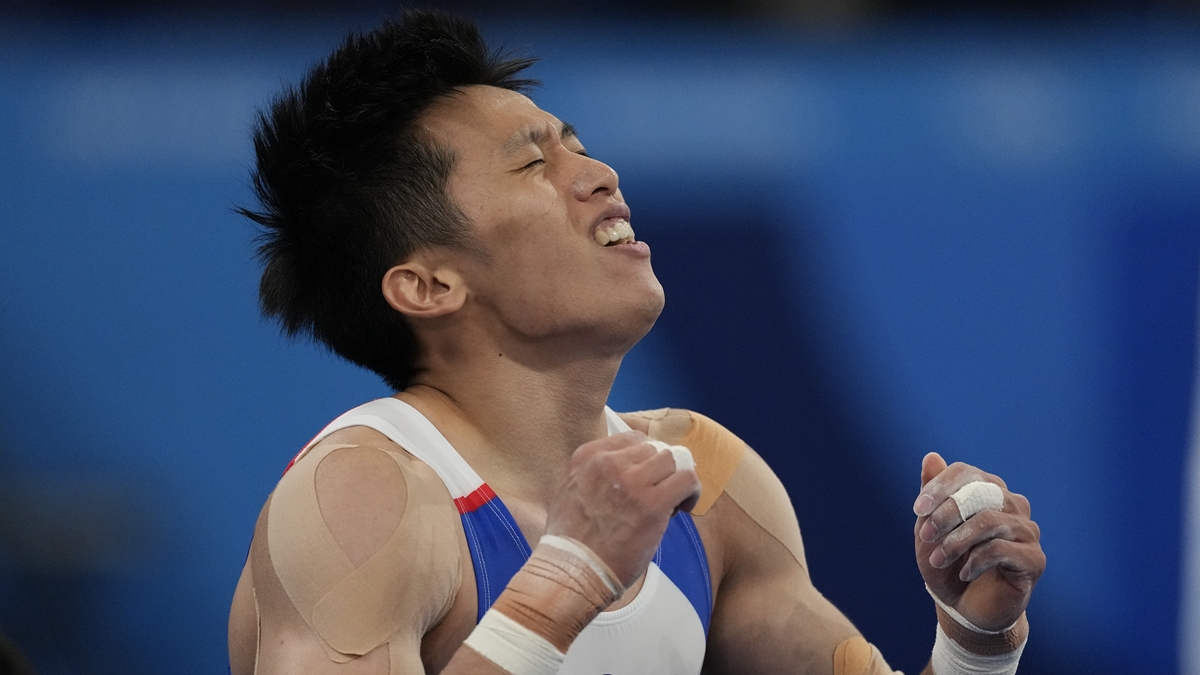 ▲「鞍馬王子」李智凱在東京奧運個人鞍馬決賽中奪銀。（圖／美聯社）