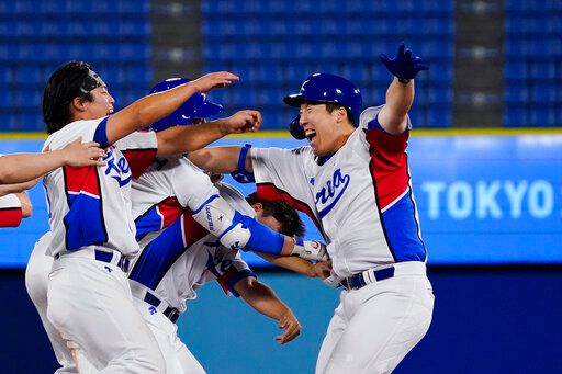 ▲金賢洙敲出再見安打。（圖／美聯社／達志影像）