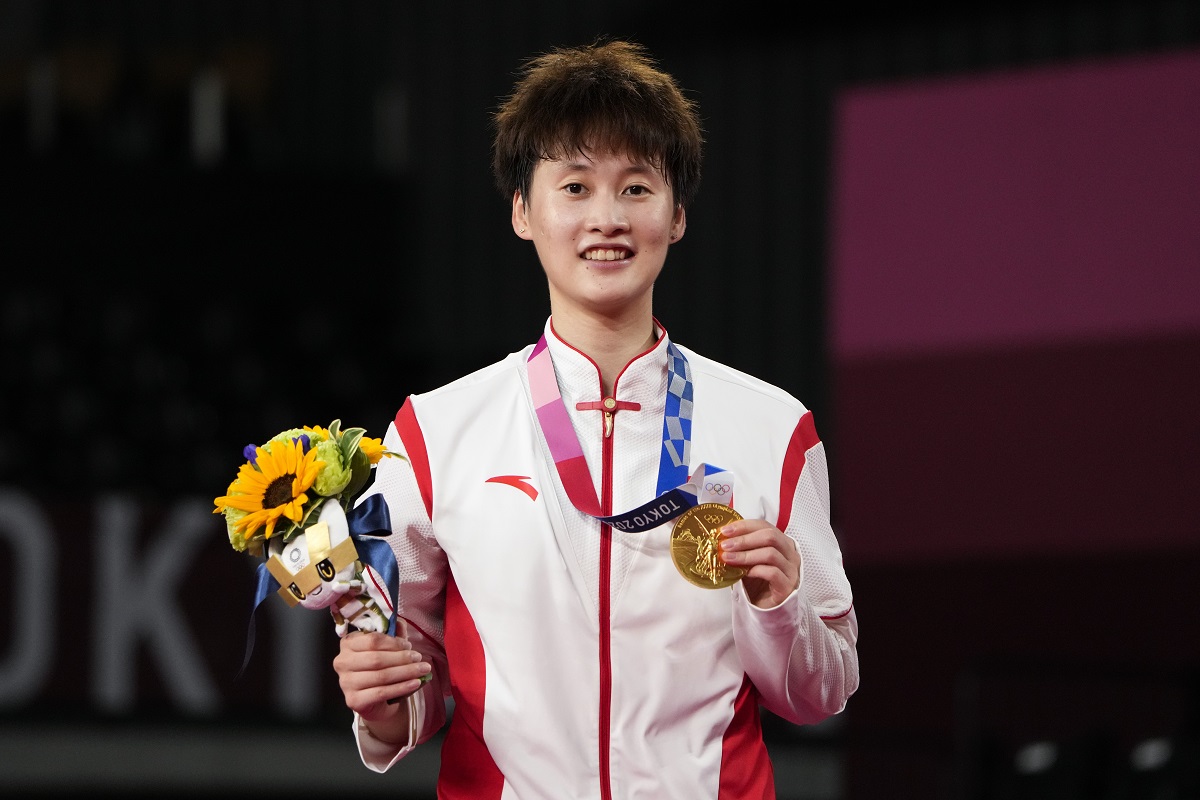 ▲陳雨菲奪下東京奧運羽球女單金牌。（圖／美聯社／達志影像）