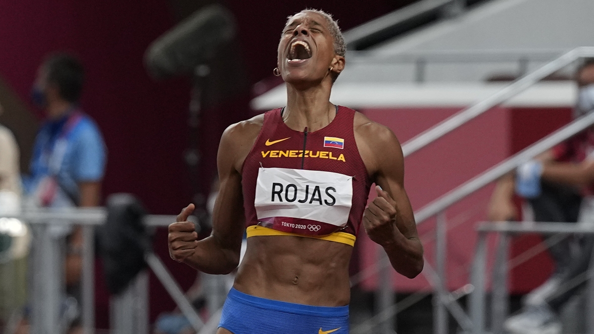 ▲委內瑞拉女將Yulimar Rojas破世界紀錄奪女子三級跳遠金牌。（圖／美聯社／達志影像）