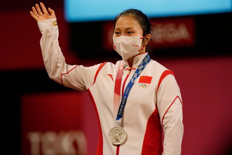 ▲以世界冠軍身份參加比賽的舉重女將廖秋雲，在東京奧運上拿下銀牌。（圖／美聯社／達志影像）