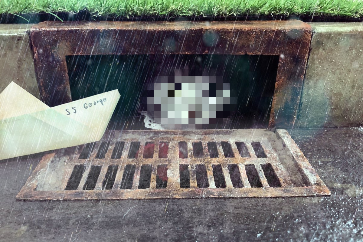 ▲下水道竟然出現「毛毛的眼睛」，重現恐怖電影《牠》經典場景！（圖／IG帳號kagemarusanjo）