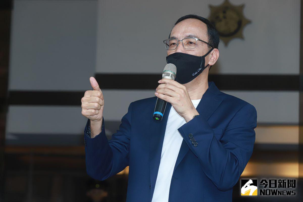 ▲朱立倫正式宣布參選國民黨黨主席。（圖／記者葉政勳攝 , 2021.08.03）