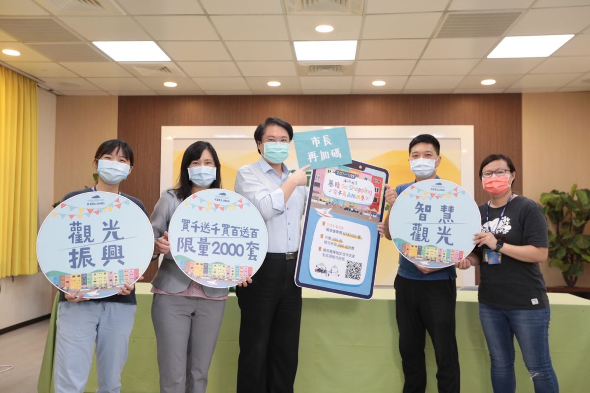 ▲基隆市長林右昌表示，市府再加碼推出2000套「海派浪漫─商品抵用券」，並於8月4日中午的12時準時開賣。（圖／基隆市政府提供）