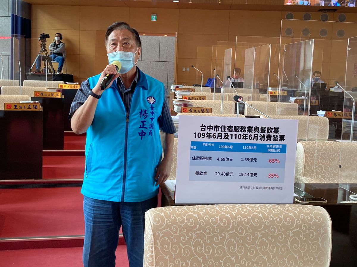 ▲議員楊正中指出，中市府經發局推出紓困十方政策，基層民眾卻是罵聲連連，很多人都向他反應是「看的到、吃不到」(圖／楊正中提供2021.8.3)