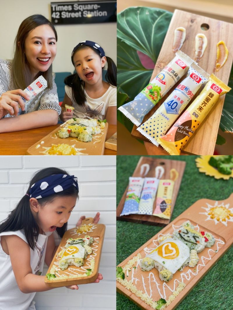 ▲張棋惠「熊寶寶睡飽飽餐盒」超吸睛好玩,女兒「阿寶」用「桂冠沙拉醬」為熊寶寶的床鋪畫上童趣。(圖/轉載自張棋惠臉書)