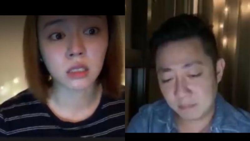 ▲王瞳(左圖)淚訴與艾成的婚姻問題。(圖/耶一同進成YouTube)