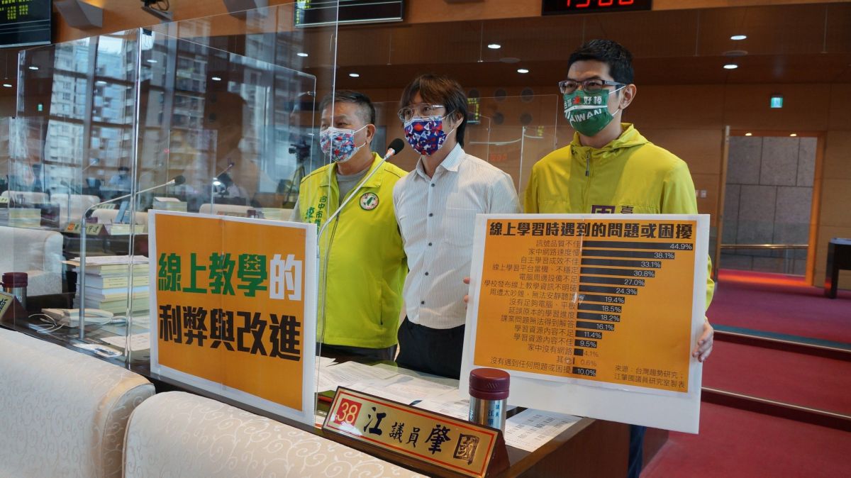 ▲中市停課不停學期間有2成學生未上線學習，議員江肇國詢問教育局長楊振昇缺課原因，回答不出來(圖／柳榮俊攝2021.8.5)