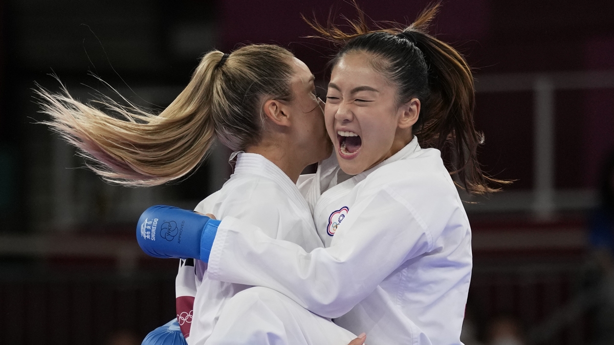 ▲台灣選手「小清新」文姿云在東奧空手道女子55公斤量級4強賽以銅牌作收。（圖／美聯社）