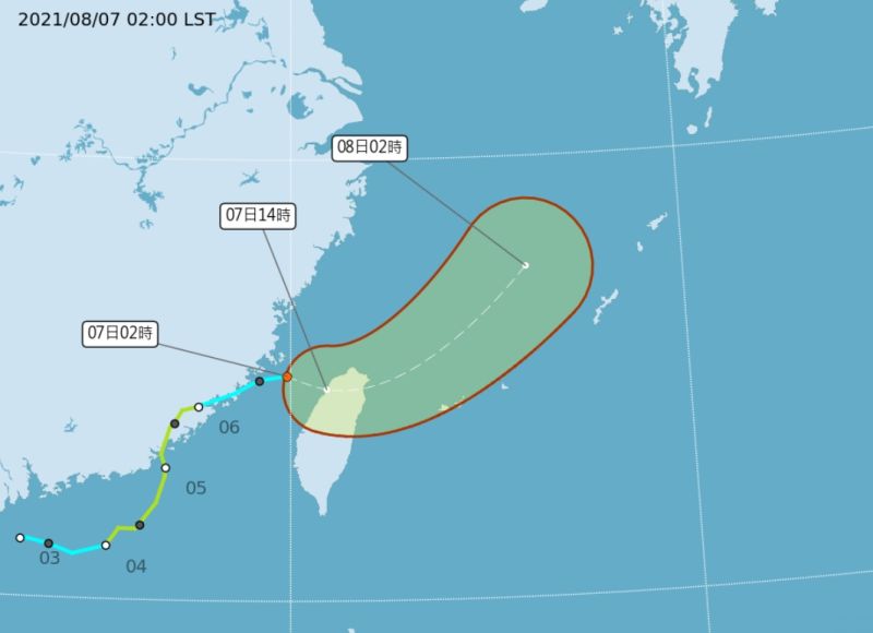 ▲中央氣象局今（7）表示，熱帶性低氣壓（原盧碧颱風）將持續往台灣東方海域移動。（圖／翻攝自中央氣象局）