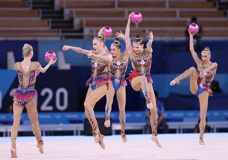 ▲俄羅斯韻律體操女子團體全能賽表演。（圖／美聯社／達志影像）