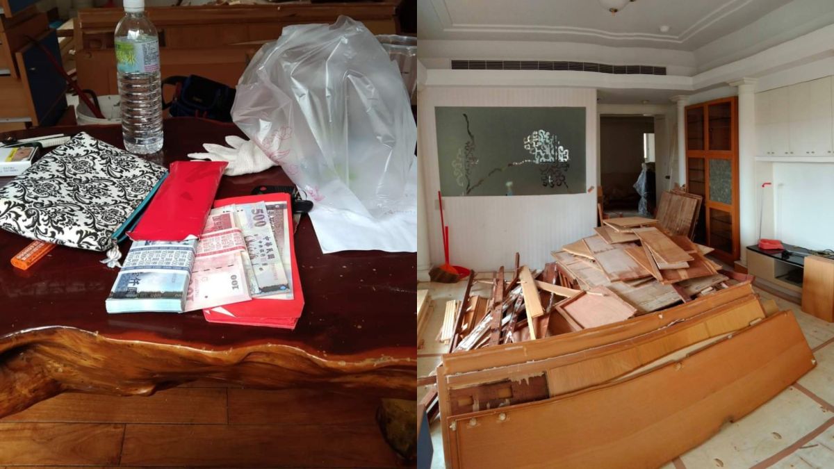 ▲有位工人意外發現屋主遺留大筆鈔票，後續他的處理方式也讓眾多網友讚賞。（圖／翻攝《爆廢公社公開版》）