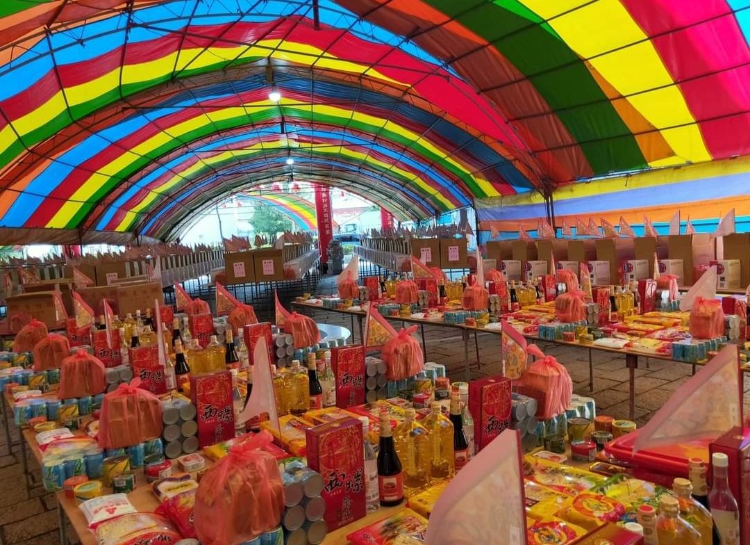 ▲農曆七月中元普度，中市民政局提醒宗教場所落實相關防疫措施，讓民眾拜的誠心，也拜的安全(圖／烏日玉闕朝仁宮提供2021.8.11)