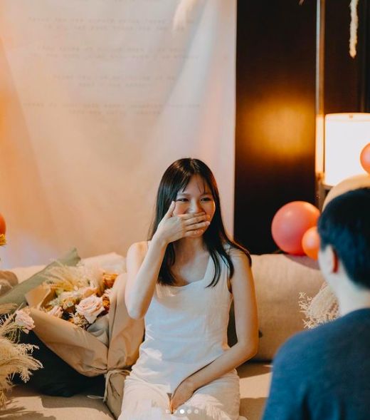 ▲張瑋弘求婚成功,將把文慧如娶進門。(圖/華研國際提供)