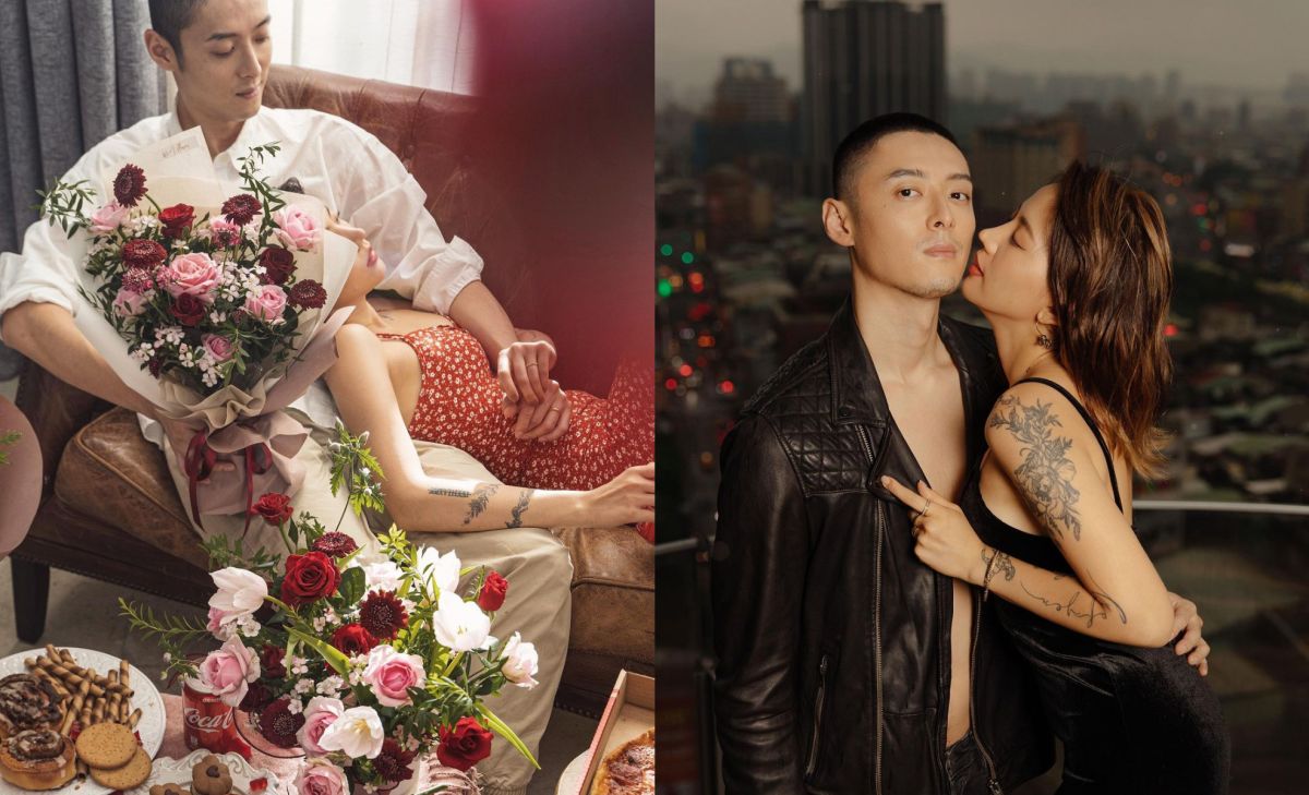 ▲陳艾琳（右）老公顏庭笙（左）認吸毒。（圖／陳艾琳、顏庭笙IG）