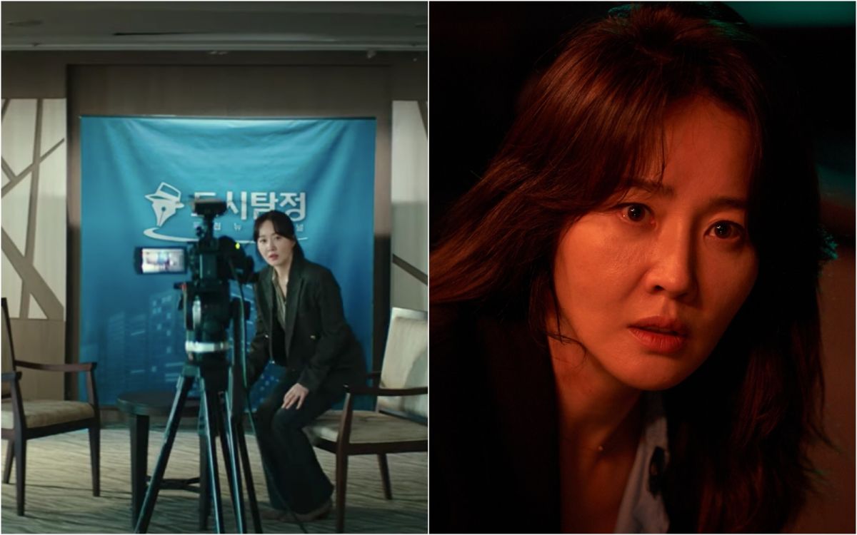 ▲嚴志媛片中飾演記者，被殺人犯要求「直播專訪」。（圖／車庫娛樂）