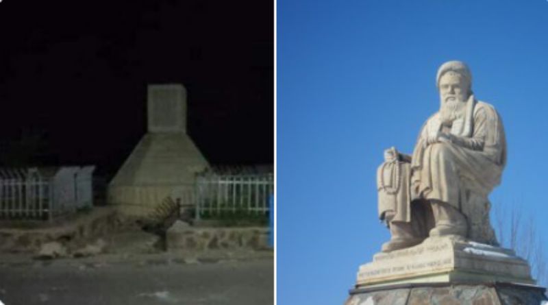 ▲塔利班在巴米揚市炸毀一座烈士雕像。（圖／翻攝自Saleem