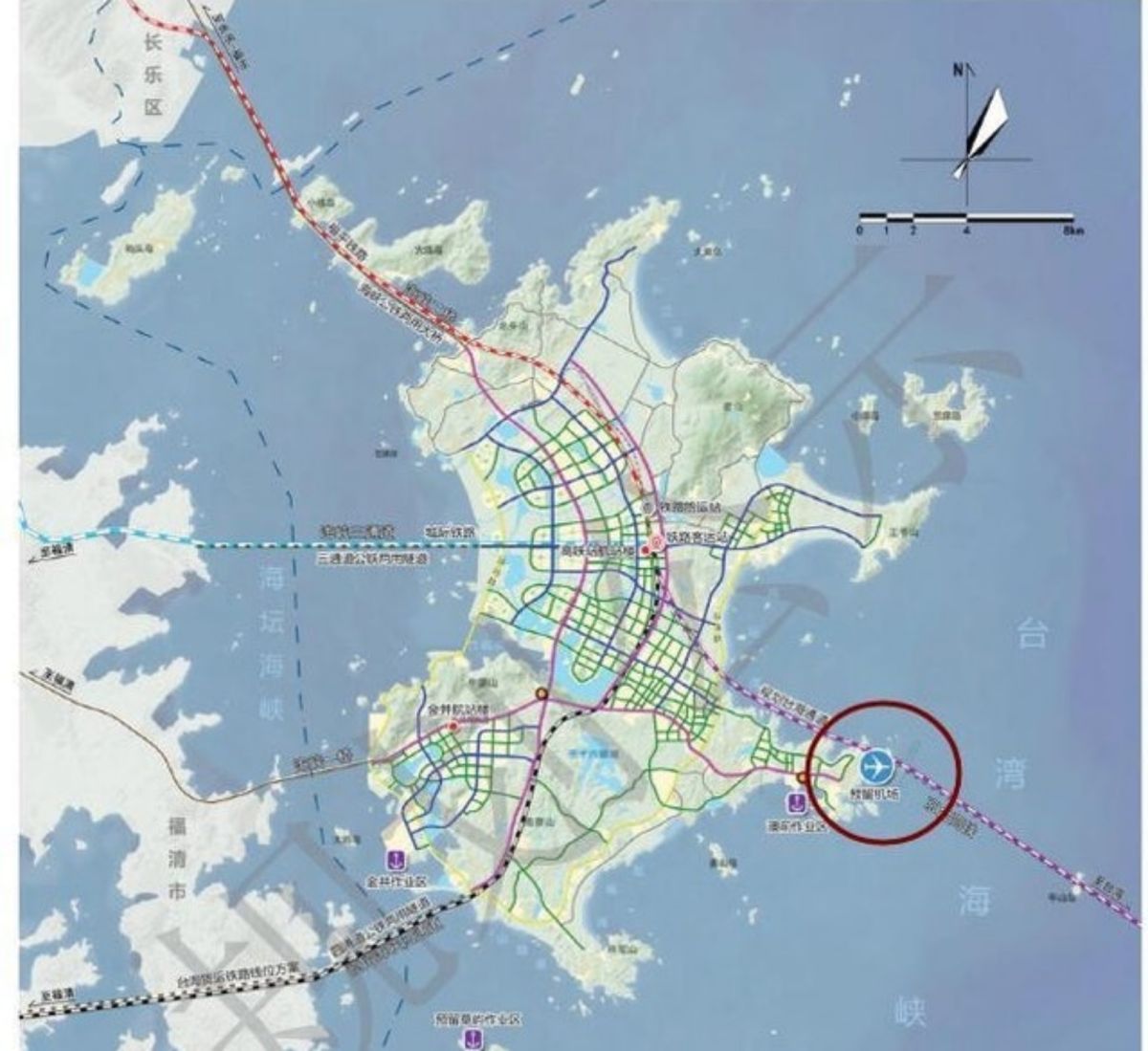 ▲中國計劃在福建平潭投資人民幣30億元（約合新台幣129億元）建造機場，定位是對台機場、通用航空基地等，主要發展的功能是對台客運直航，還有福建、台灣的快遞物流等。（圖／翻攝自微博）