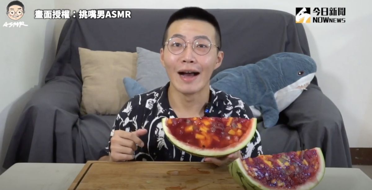 ▲究竟要如何才能做出一顆漂亮美味的七彩西瓜呢？（圖／挑嘴男ASMR  授權）