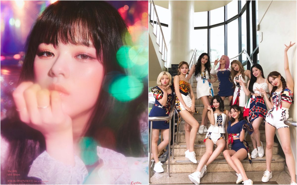 ▲TWICE成員定延（左）因恐慌症暫停演藝工作。（圖／TWICE Twitter）