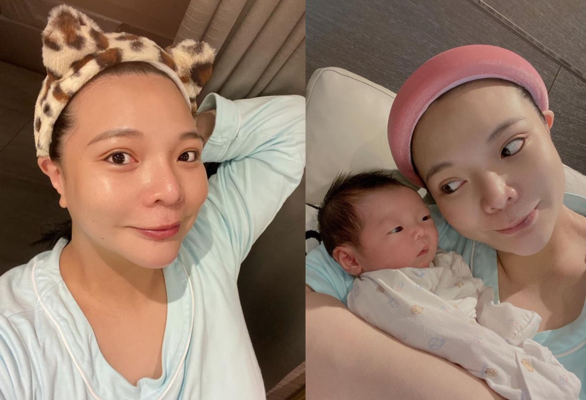 ▲小甜甜女兒的彌月禮盒被P成內褲，透露無良廠商背後心態。（圖／小甜甜臉書）