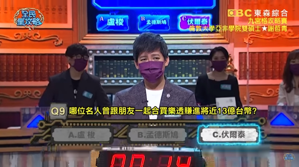 ▲謝哲青答題自帶詳解，3分鐘拿走10萬。（圖／《全民星攻略》Youtube）