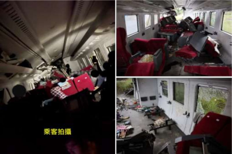 ▲台鐵太魯閣408車次事故列車第8車乘客座椅受損狀況。（圖／運安會提供）