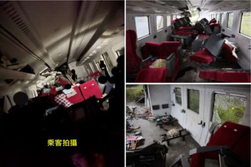 ▲台鐵太魯閣408車次事故列車第8車乘客座椅受損狀況。(圖/運安會提供)