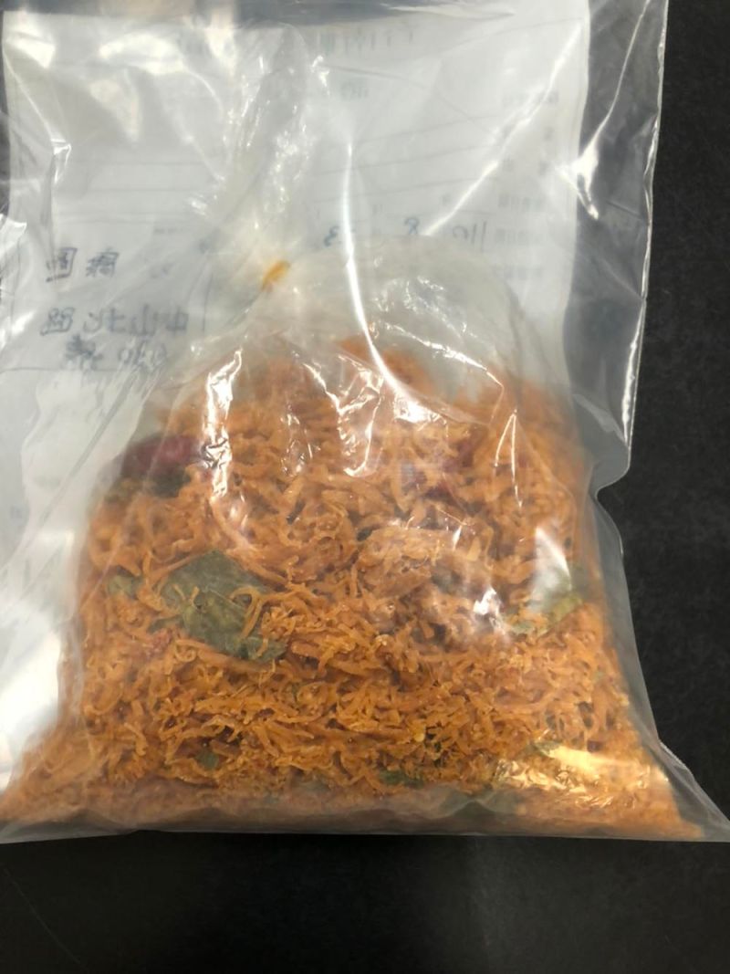 ▲在永康查扣1件豬肉製品(肉鬆),已進一步送驗(圖/台南市政府提供)