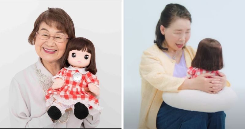 ▲日本一家玩具公司就發明了「電子孫女」，讓長輩們提早享受抱小孩的感覺。(圖/擷取自Takara Tomy 推特和YouTube)