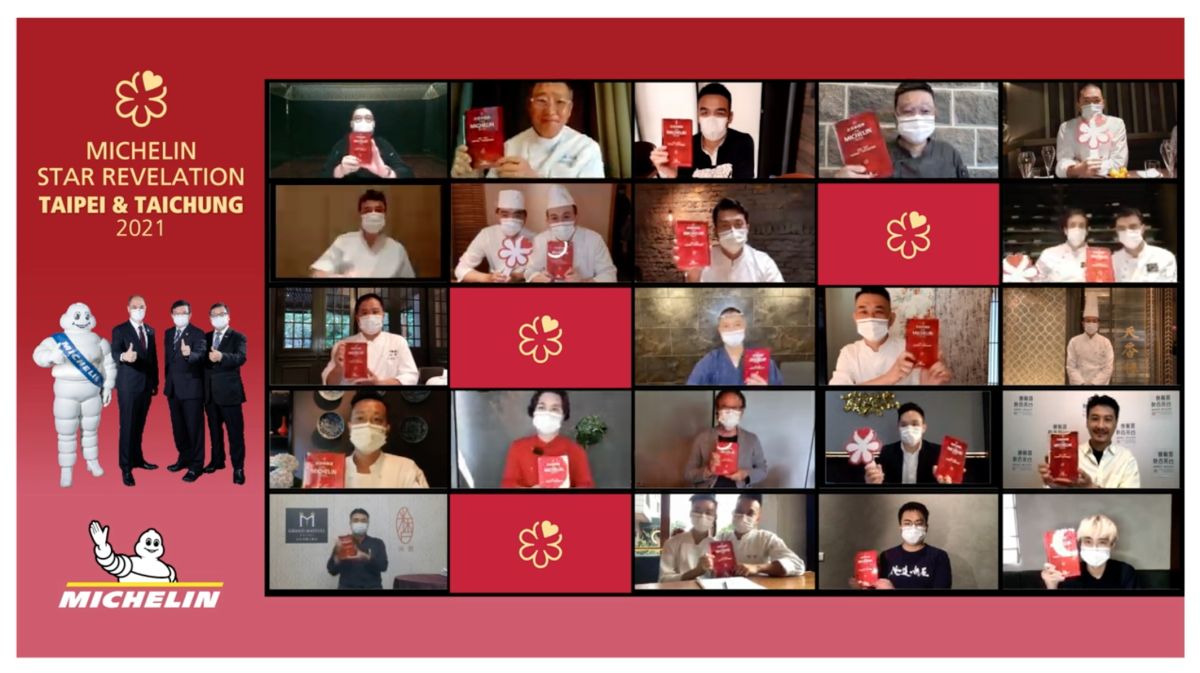 ▲《2021臺北臺中米其林指南》星級餐廳名單今（25）日公布，圖為獲得一星之餐廳。（圖／擷取自YouTube《亞洲米其林指南》直播畫面）