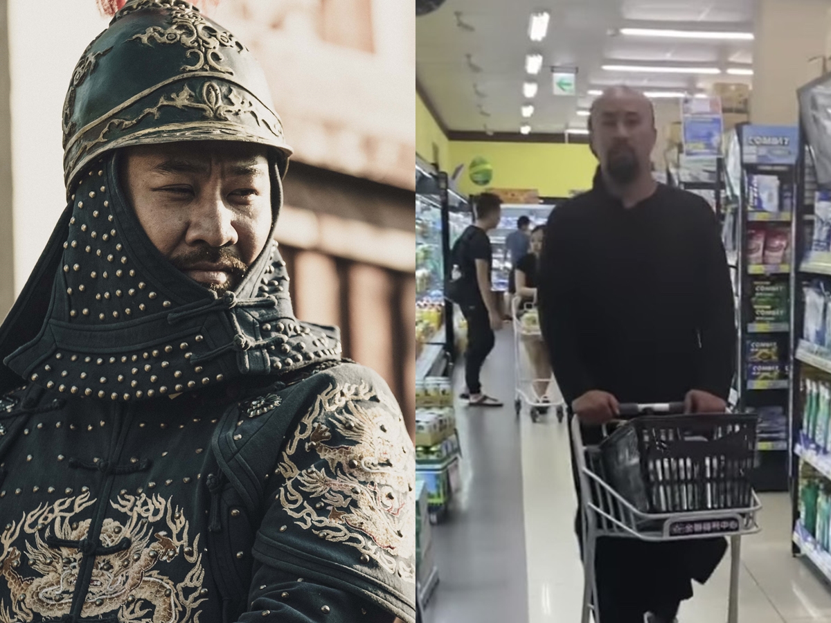 ▲黃健瑋穿戲服逛超市。（圖／公視提供、翻攝温貞菱IG）