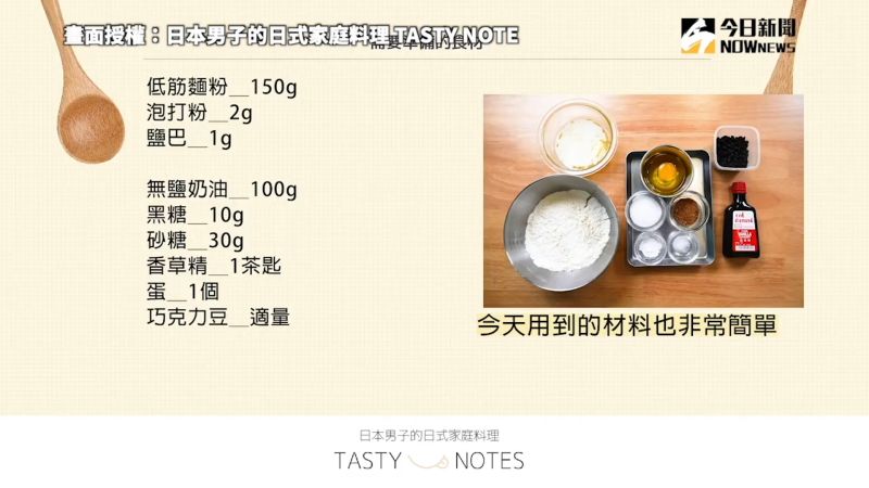 ▲製作美式軟餅乾的食材。（圖／日本男子的日式家庭料理