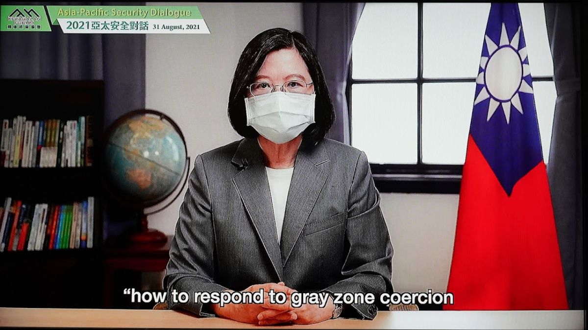 ▲蔡英文總統「凱達格蘭論壇-2021亞太安全對話」開幕式預錄致詞，以鄰國論說明區域情勢。(圖／外交部提供)