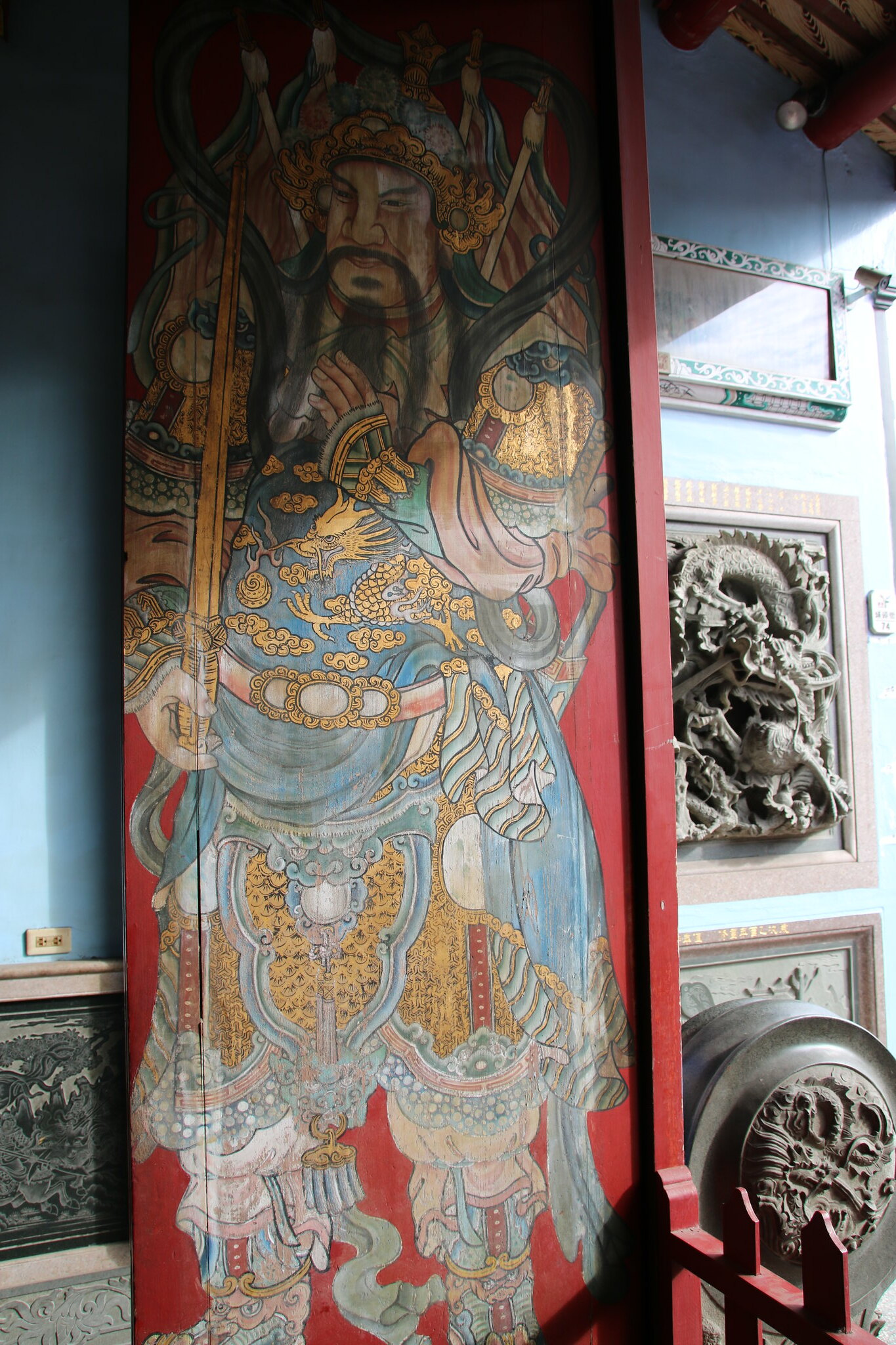 彰化鹿港南靖宮門神，繪製技法細膩且古色古香。（圖／ flickr姜明雄攝）