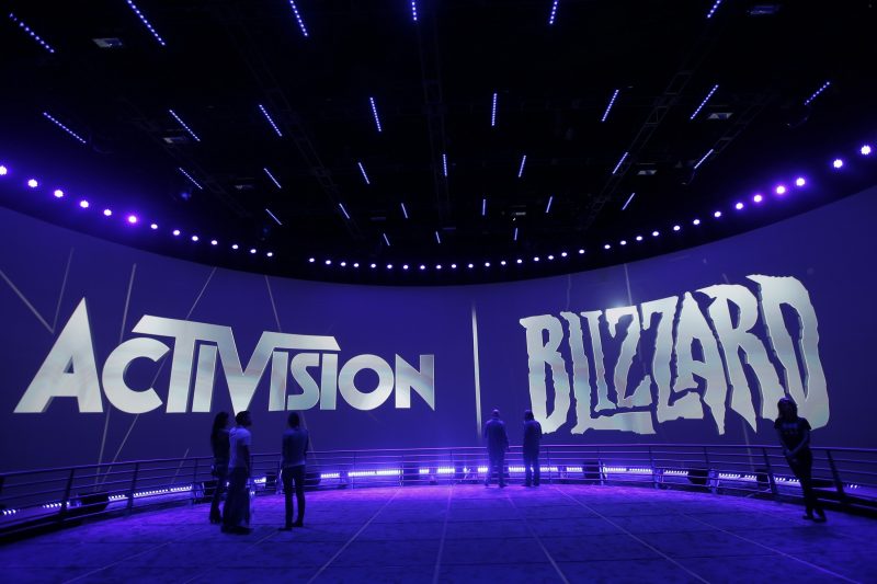 FILE – This June 13, 2013 file photo shows the Activision Blizzard Booth during the Electronic Entertainment Expo in Los Angeles.  The president of Activision’s Blizzard Entertainment is stepping down, Tuesday, Aug. 3, 2021,  weeks after the company was hit with a discrimination and sexual harassment lawsuit in California as well as backlash from employees over the work environment.  (AP Photo/Jae C. Hong, File)