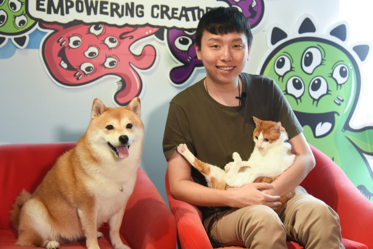 網紅柴犬Nana很有貓緣，收編伴牠散步三年的愛滋浪貓。（圖／寵毛網，記者陳明安攝）