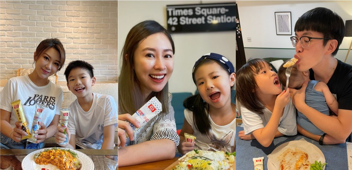 ▲桂冠沙拉醬不但讓食物美味加分，也是親子互動放電神隊友！（圖/轉載自李佩甄FB、張棋惠FB、Mom  Dad FB）