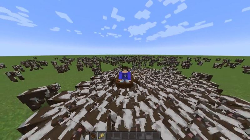 《Minecraft》全新移動方法！海外玩家發明「衝牛法」速度快到翻
