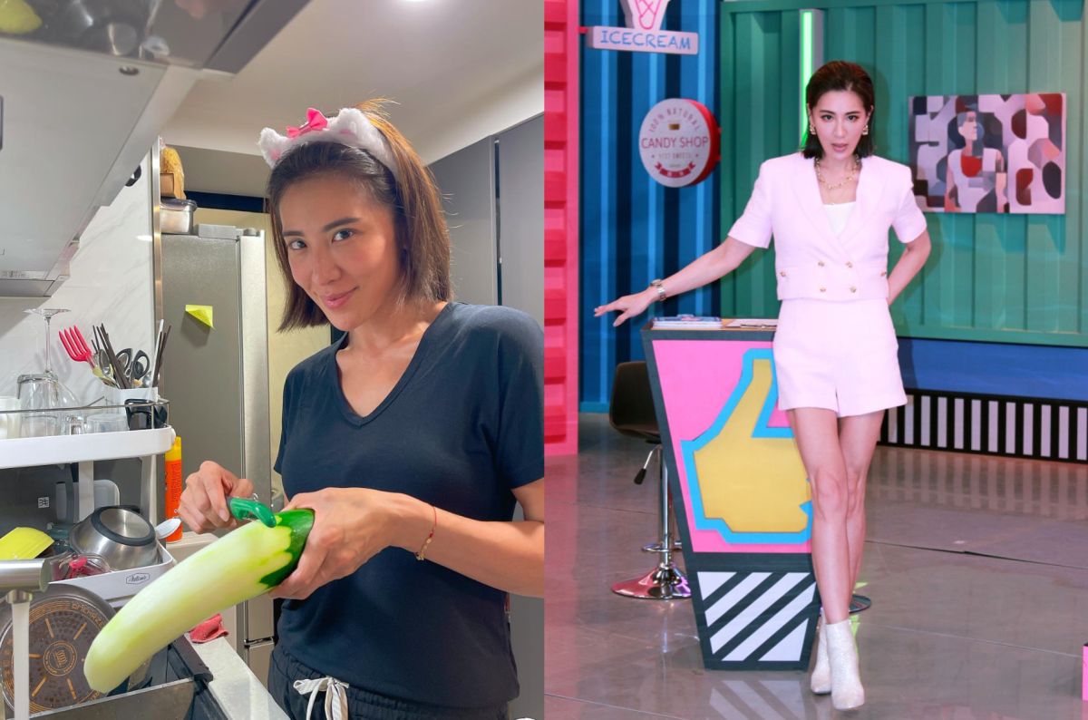 ▲小禎送孩子上學，形容自己的笑容已經裂到太陽穴。（圖／小禎臉書、東森提供）