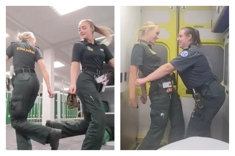 ▲英國一位正妹急救員因為穿制服在救護車內熱舞拍抖音影片，引發爭議。（圖／翻攝抖音）