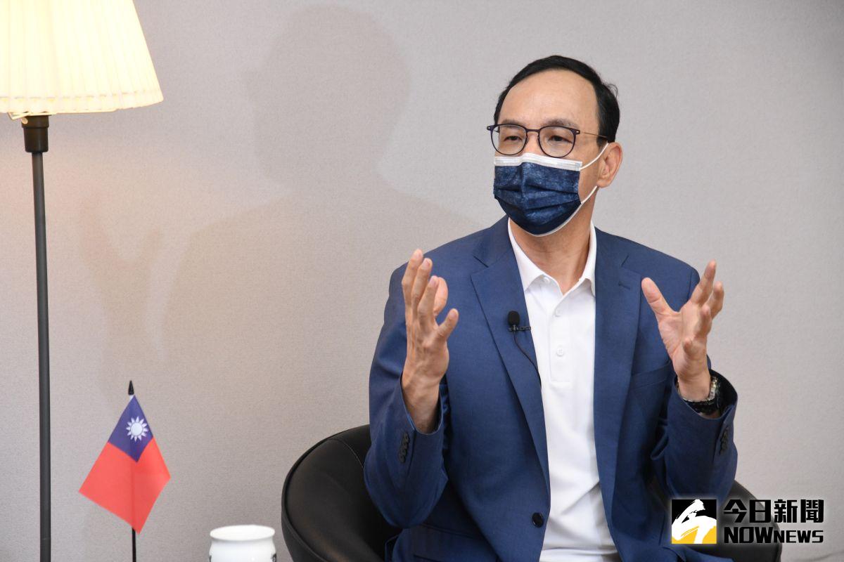 ▲國民黨前主席朱立倫呼籲氣候變遷入憲。（圖／記者林柏年攝 , 2021.9.1）