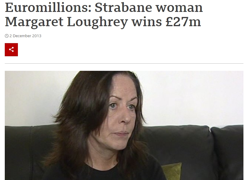 ▲歐洲樂透10億得主「百萬瑪姬」瑪格麗特絡蕾（Margaret Loughrey）昨（2）日被發現陳屍自家，警方認定無可疑之處。（圖／翻攝自《BBC》）